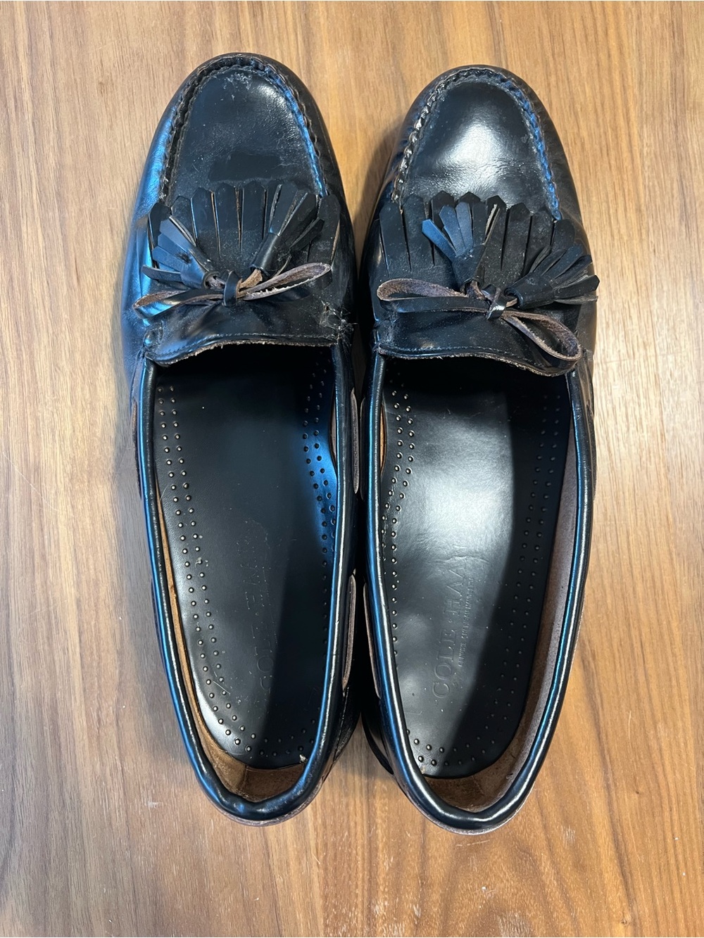 Men's Cole Haan Black Leather Tassel Kilte Loafers
